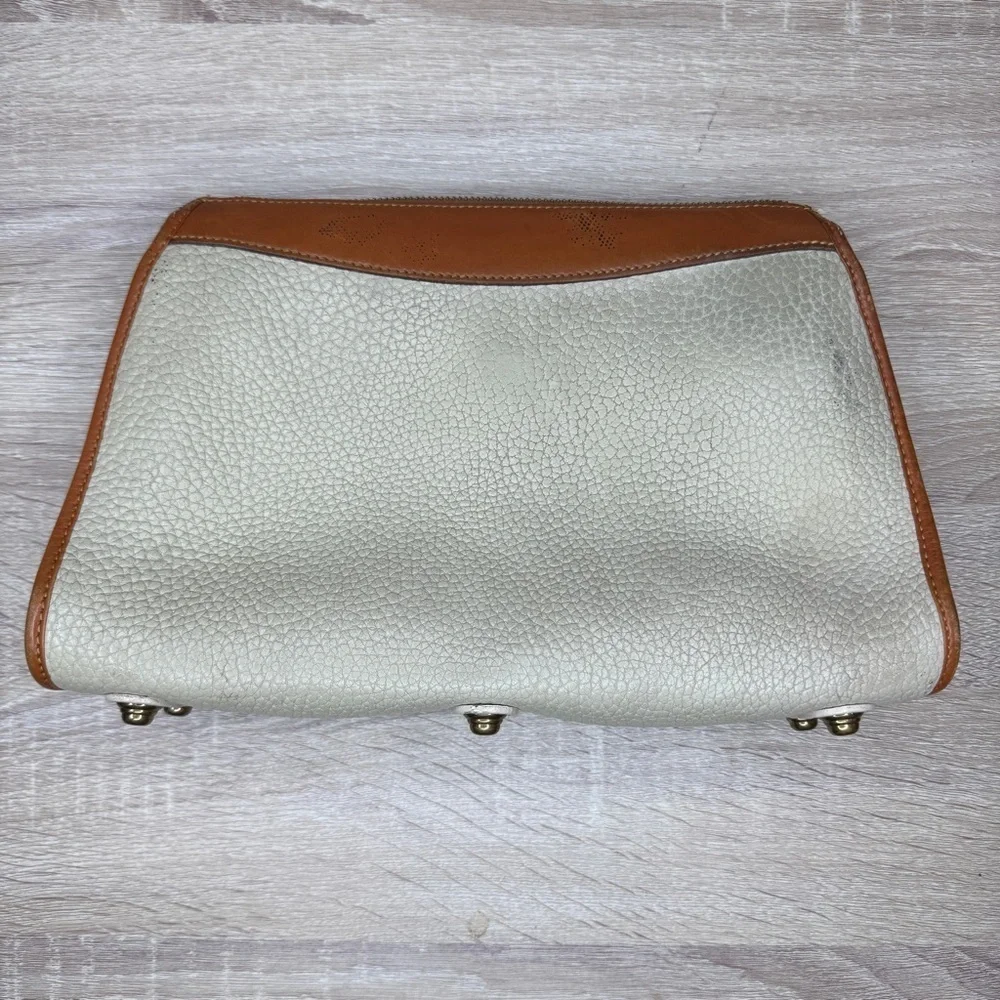 Dooney & Bourke Cream and Tan Leather Bag Vintage - Picture 2 of 15